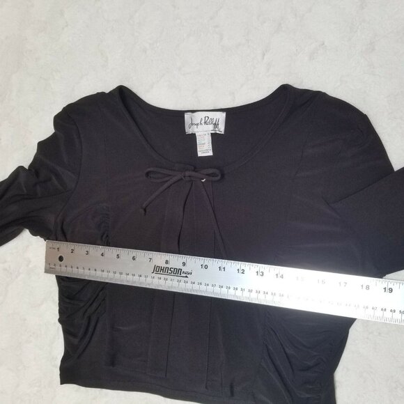 New Joseph Ribkoff Womens Size 10 Cover Up Tie-Front Cropped Black Style 80085 - Picture 8 of 9